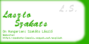 laszlo szakats business card