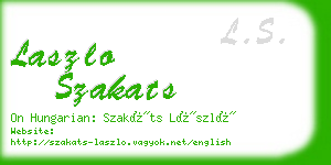 laszlo szakats business card